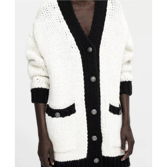 Zara Oversized Long Cardigan Size S - Picture 8 of 11